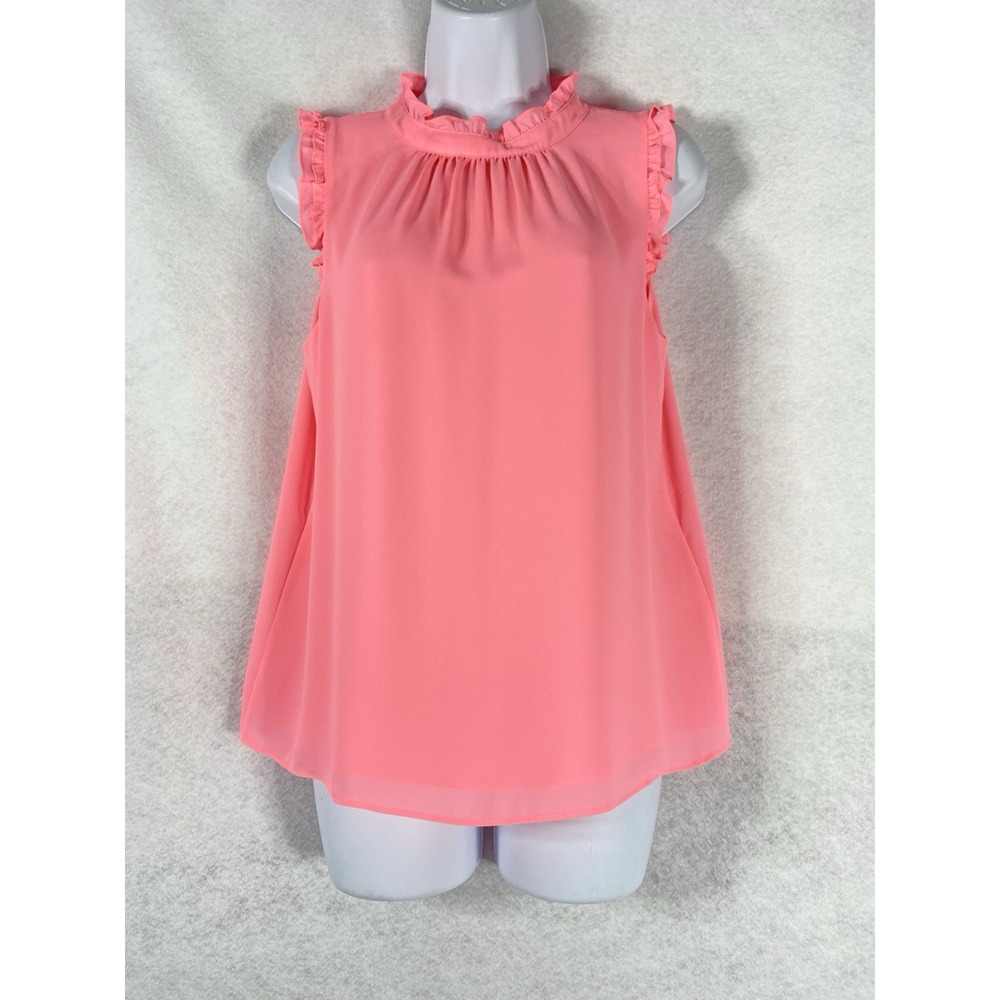 Lilly Pulitzer Cambria Top Women's XS Pink Ruffles Sleeveless Preppy EUC